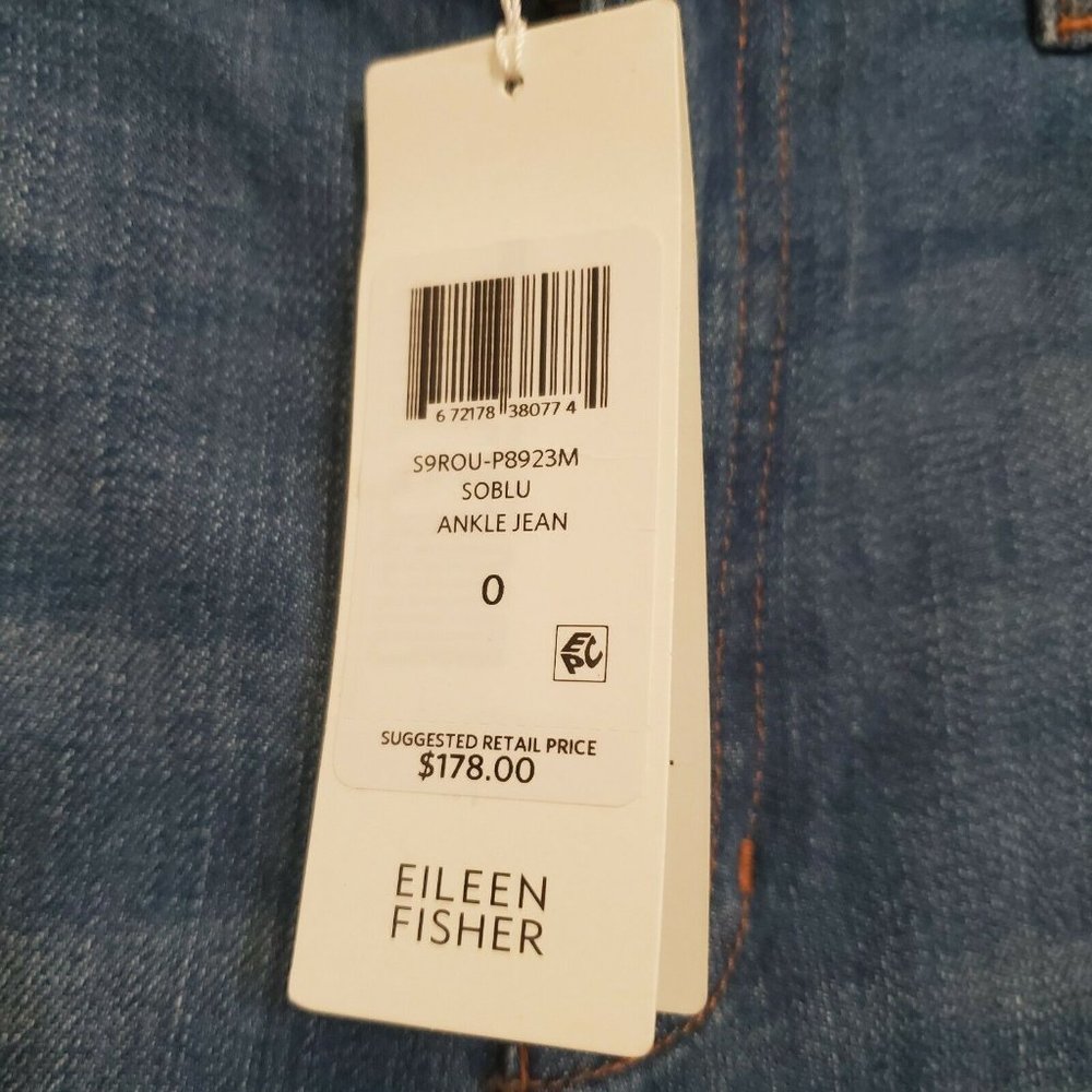 EILEEN FISHER Organic Cotton Soblu Ankle Jean Sz 0 - Picture 9 of 10